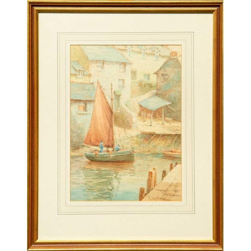 432 - Lewis MORTIMER (1877-1955) Polperro - The Slipway Watercolour, signed, 35 x 24.5cm, 56 x 44cm framed... 