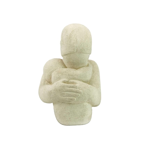 459 - Theresa GILDER (XX) Mother and Child Bathstone, signed to base, height 32cm.