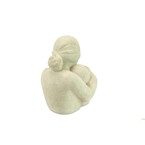 459 - Theresa GILDER (XX) Mother and Child Bathstone, signed to base, height 32cm.