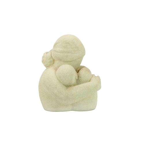 459 - Theresa GILDER (XX) Mother and Child Bathstone, signed to base, height 32cm.