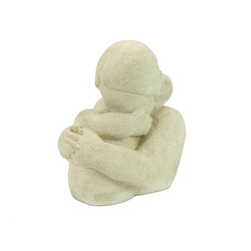 459 - Theresa GILDER (XX) Mother and Child Bathstone, signed to base, height 32cm.