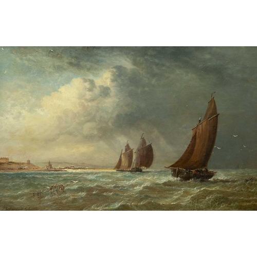 472 - William Clarkson STANFIELD (1793-1867) Luggers Making Calais Harbour, 1852 Oil on canvas, signed and... 