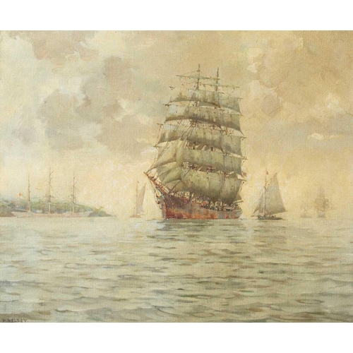 473 - Frank KELSEY (act.c.1887-1923) Sailing Ships off Pendennis Point, Falmouth Oil on canvas, signed, 51... 