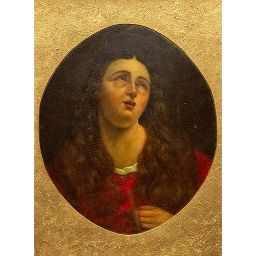 501 - Follower of Guido RENI (1575-1642) St Mary Magdalene Oil on board, 50 x 42cm, 80 x 65cm framed.