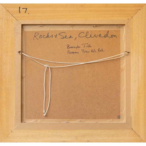 512 - Barrington TABB (1934) Rocks & Sea, Clevedon Oil on board, signed and inscribed to verso, 32 x 35.5c... 