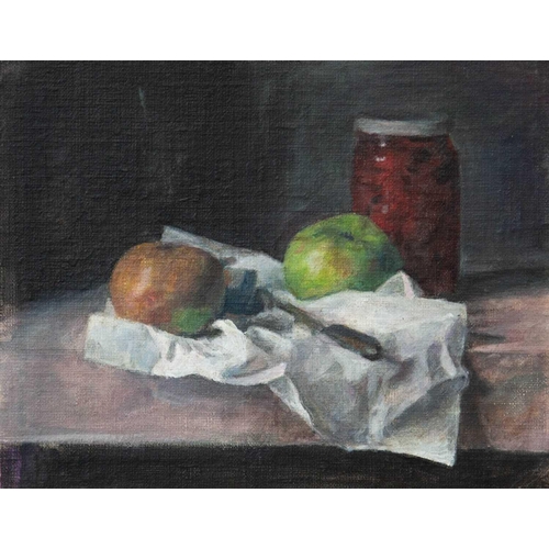 514 - George WEISSBORT (1928-2013) Slippers Oil on board, 31 x 35.5cm. Together with two other works by th... 