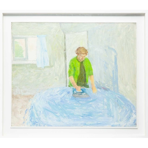 528 - Margaret GREEN (1925 - 2003) Study for 'Ironing' Oil on canvas, signed to verso, 51 x 61cm, framed 6... 
