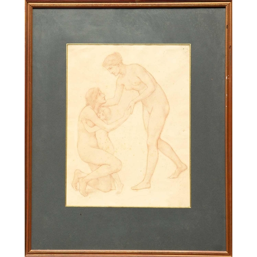 539 - Henry James HOLIDAY (1839-1927) Charity Conte on paper, signed with initials and titled, 34 x 26cm, ... 