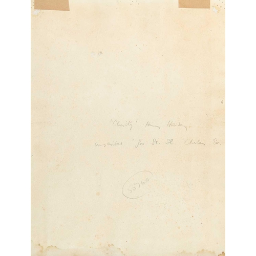539 - Henry James HOLIDAY (1839-1927) Charity Conte on paper, signed with initials and titled, 34 x 26cm, ... 