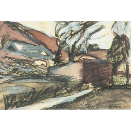 60 - Tony O'MALLEY (1913-2003) Three small landscapes  Gouache/mixed media on paper, each signed, two are... 