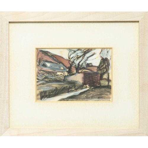 60 - Tony O'MALLEY (1913-2003) Three small landscapes  Gouache/mixed media on paper, each signed, two are... 