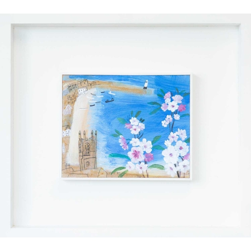 69 - Emma JEFFRYES (1967) Blooming Blossom, St Ives (2013) Acrylic on board, signed with initials, furthe... 