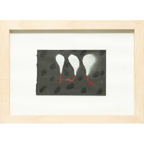 84 - Jane O'MALLEY (1944-2023) Three small works/Christmas cards Acrylic on paper, each signed and inscri... 