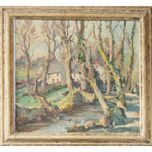 92 - Stanley Horace GARDINER (1887-1952) Daffodil Time, Lamorna (1947) Oil on board, signed and dated '47... 