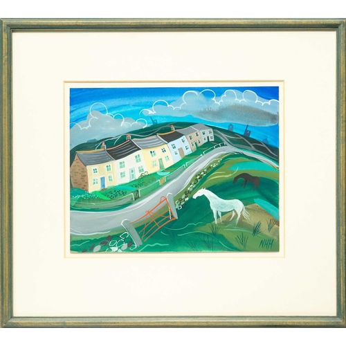 93 - Nicholas HELY-HUTCHINSON (1955) Tin Miners' Houses, 1992 Gouache, signed with initials, 27.5 x 35cm,... 