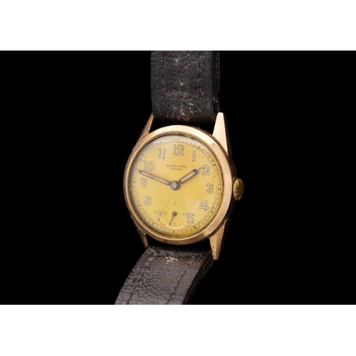 103 - DUNKLINGS - A Rivana 9ct gentleman's manual wind mid-size wristwatch. The signed 22mm champagne dial... 