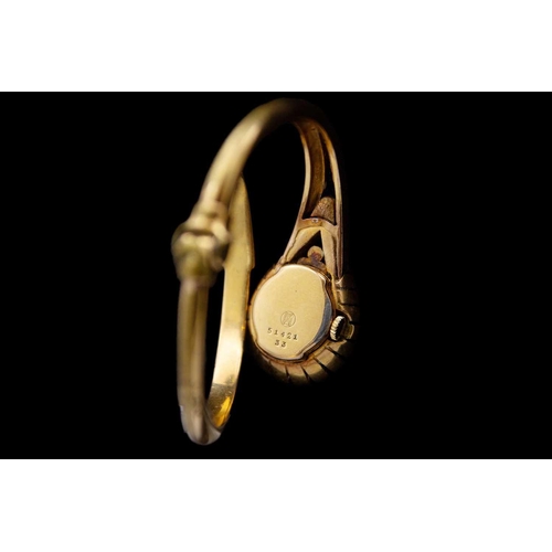 142 - FAVRE-LEUBA - A lady's gold plated manual wind cocktail bangle watch. Signed 10mm rose gold coloured... 