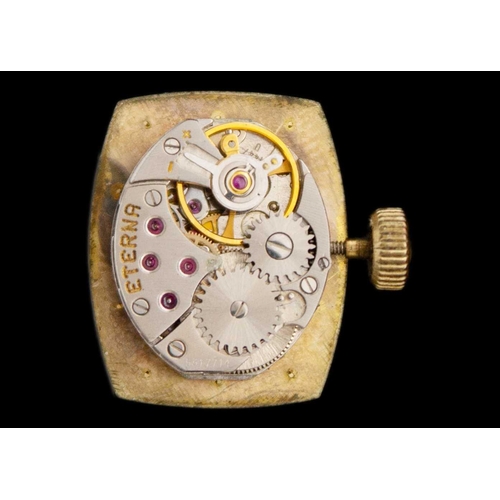 151 - ETERNA - An 18ct lady's manual wind bracelet wristwatch. The signed 15mm gilt textured dial with gil... 