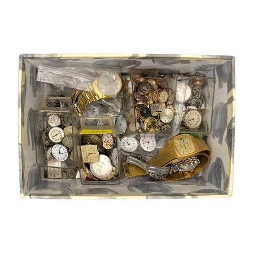 183 - A large quantity of gentleman's and lady's manual wristwatch movements for repairs and spares. Vario... 