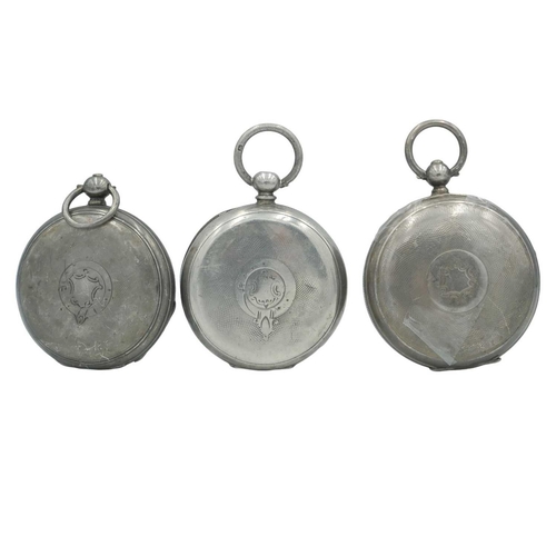 185 - A collection of six silver-cased lever pocket watches for repairs or spares. To include a J. W. Bens... 