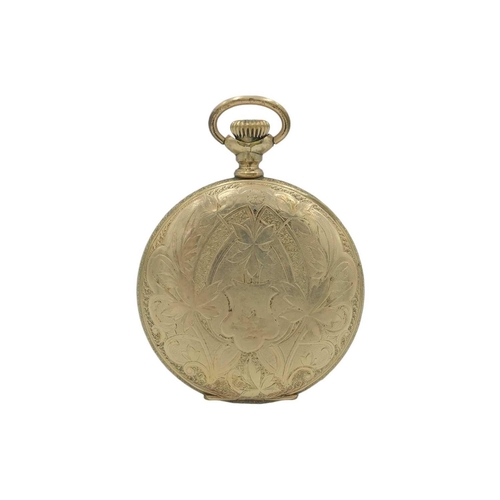 187 - A group of four American gold-plated crown wind pocket watches for repair or spares. To include a Wa... 