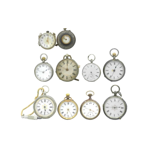 188 - A selection of pocket watches for repairs or spares. Including a gun metal button hole watch, three ... 