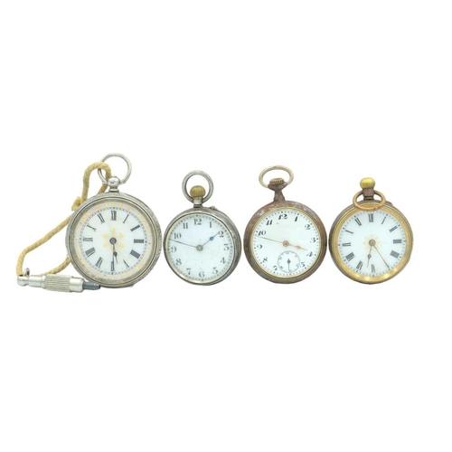 188 - A selection of pocket watches for repairs or spares. Including a gun metal button hole watch, three ... 