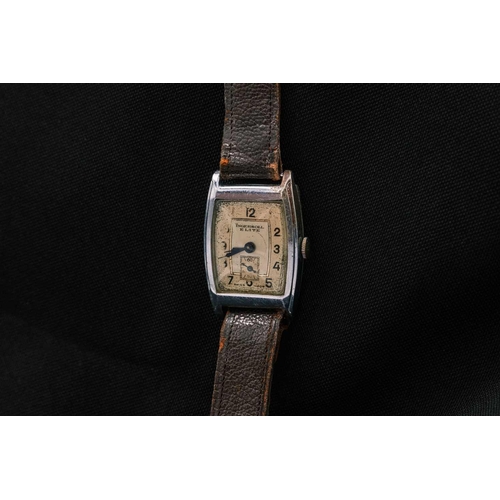 199 - Four Art Deco gentleman's manual wind nickel tank cased wristwatches. Including an Ingersol Elite wi... 