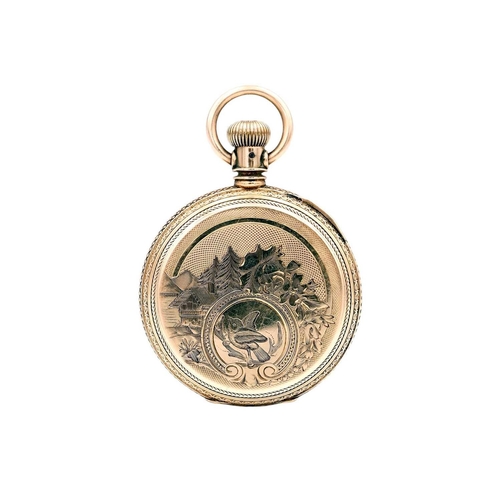 21 - ELGIN NATIONAL WATCH COMPANY - A gold-plated full hunter crown wind lever pocket watch. The signed w... 