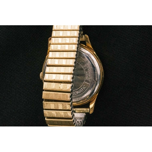 210 - Three gold plated gents wristwatches on bracelets Kienzle watch 34mm, Ingersol watch 34mm, Dinmont S... 