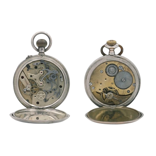 214 - A selection of three silver-cased pocket watches for repairs or spares. To include a crown wind chro... 