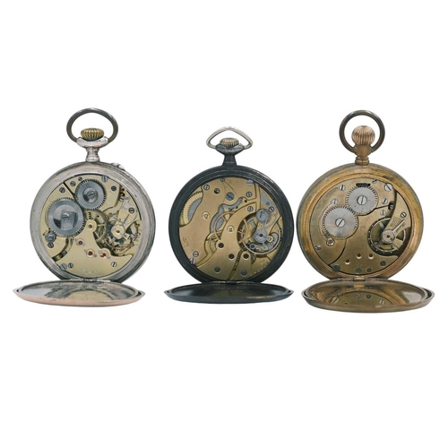 216 - A selection of three Swiss lever crown wind pocket watches. To include an .800 silver with Havila 15... 