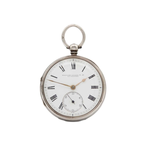 218 - A silver cased key-wind fusee lever pocket watch by M Steiert London. The unsigned dial with Roman n... 