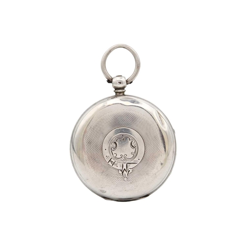 218 - A silver cased key-wind fusee lever pocket watch by M Steiert London. The unsigned dial with Roman n... 