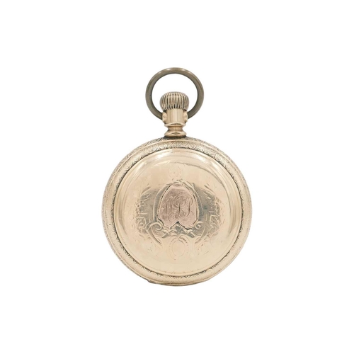 22 - WALTHAM WATCH CO. - A 'Hillside' gold-plated full hunter crown wind lever pocket watch. The signed d... 