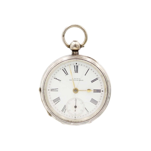 225 - A selection of three pocket watches. To include a Waltham gold plated crown wind, case 50mm, an Amer... 