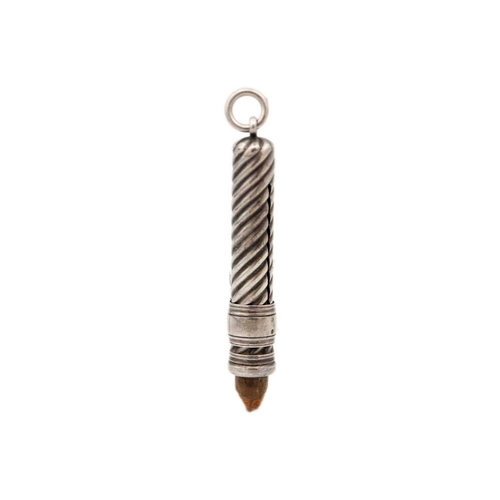 243 - A Victorian silver wrythen fluted propelling pencil fob by Sampson Mordan & Co. Hallmarked London 18... 