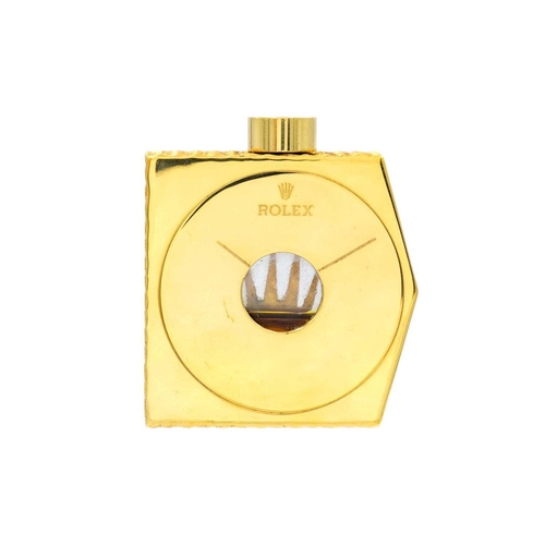 245 - A Rolex scent bottle, 'Perpetually Yours', Geneva. With contents, the angular gilt metal bottle with... 