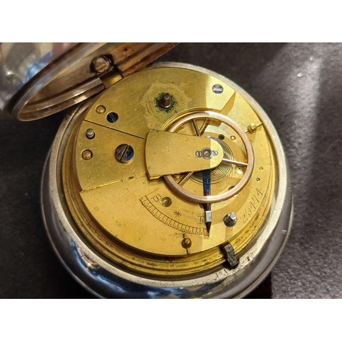 25 - A Georgian style silver pair cased key wind pocket watch. The cases hallmarked Birmingham 1902, make... 