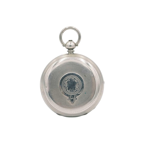 41 - A silver cased fusee lever key wind open face pocket watch. The white enamel dial with Roman numeral... 