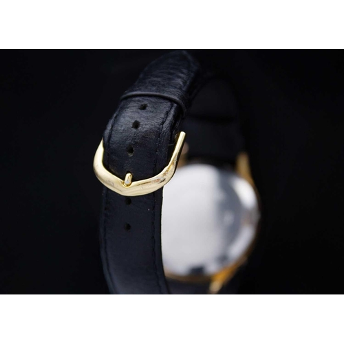 89 - ERIC - A reverse 'panda' chronograph gold plated gentleman's manual wind wristwatch. The 32mm signed... 