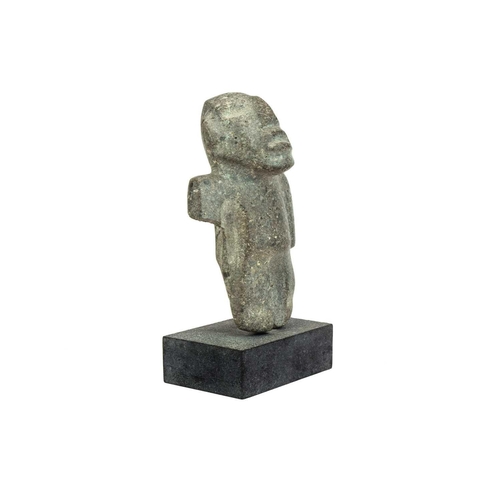 1060 - A Mezcala standing figure. Mexico 600BC-200AD, height 14.5cm, on a stand overall height 17cm. From P... 