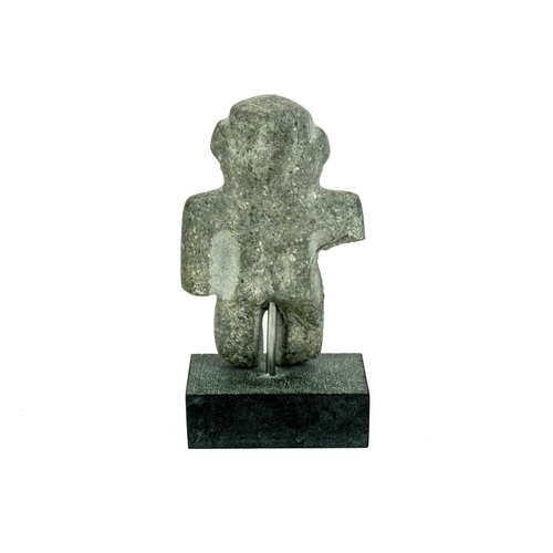 1060 - A Mezcala standing figure. Mexico 600BC-200AD, height 14.5cm, on a stand overall height 17cm. From P... 