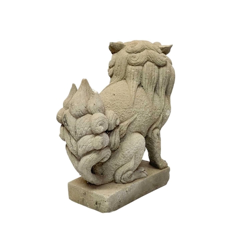 29 - A pair of reconstituted stone dogs of Fo. Height 29cm, together with two terracotta planters, moulde... 