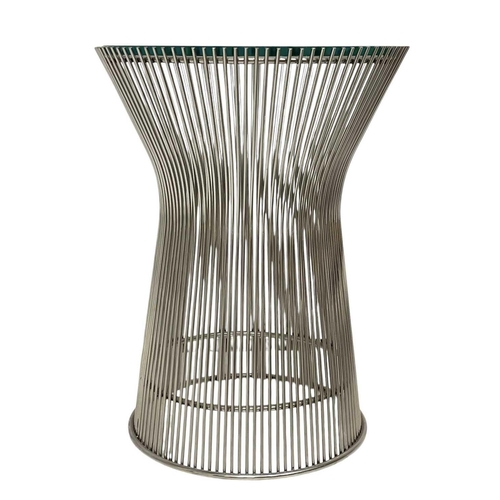 1001 - Warren Platner, for Knoll International. A glass top occasional table, the nickel plated rods of wai... 