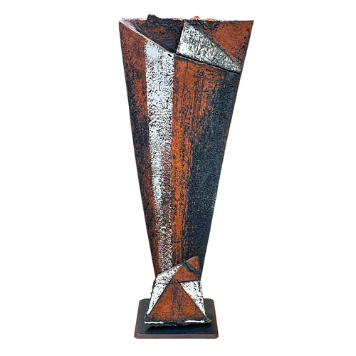 1024 - Paula Downing (1948). Warrior ceramic sculpture, on a metal base, height 67cm. Mollie & Graham met i... 