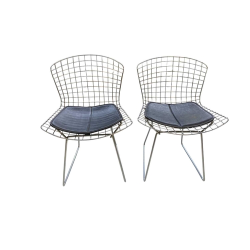 1033 - After Harry Bertoia, two chrome wire chairs. Modern, height 71cm (2). Mollie & Graham met in Wimbled... 