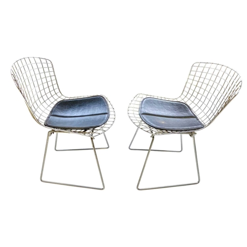 1033 - After Harry Bertoia, two chrome wire chairs. Modern, height 71cm (2). Mollie & Graham met in Wimbled... 