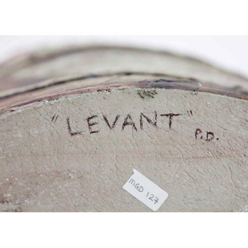 1034 - Paula Downing (1948). Levant, ceramic sculpture, impressed personal seal mark, inscribed in marker p... 