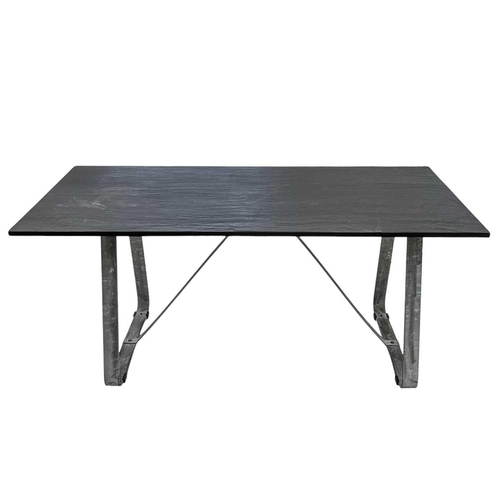 1036 - Robin Day (1915-2010), A Sussex Tavolo table. With a natural slate top on a galvanised steel base, h... 